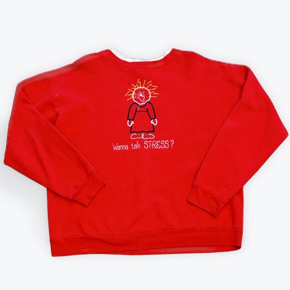 L - Vintage “Wanna Talk Stress?” Crewneck - Picture 1 of 4